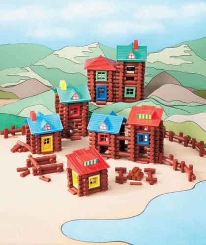 200 PC Wood Log Building Set, Build &amp; Construct Cabins, Forts, Frontier Village!