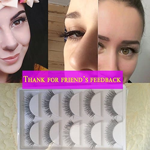 False Eyelashes - 5 Pairs Natural Black Long Sparse Cross False Eyelashes Fake Eye Lashes Extensions Makeup Tools - False Eyelash Kit