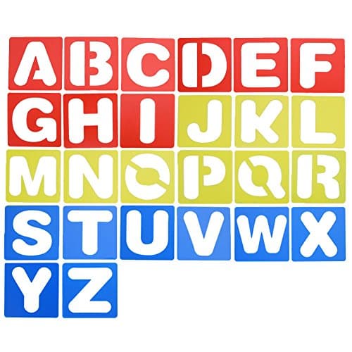 DSSY 26 Pieces Alphabet Stencils Set Plastic Letter Stencils for Learning, Painting Scrapbooking and DIY Crafts