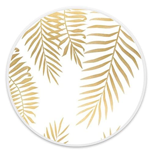 Unique Mounts and Stands,Expanding Stand Grip Pop Mount Socket for Smartphones, iPhone, Tablets and More - Gold Palm Leaves White