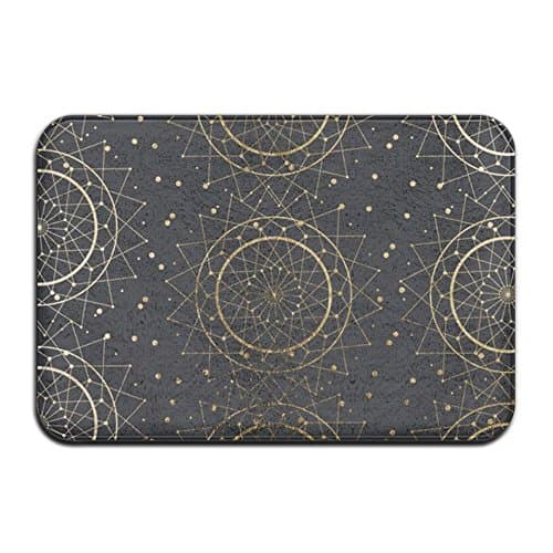 Constellation Map Funny Eye-catching Pattern Dotted Non-slip Bottom Point Plastic Anti-slip Base 15.7'' W?23.6'' L Fastness Floor Cushions Rectangular Doormat