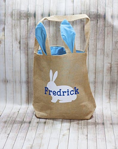 Burlap Easter Bunny Ear Basket