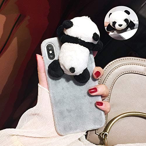DREAMBAB Phone Case 3D Cute Panda Cases For Iphone 6 6S 7 8 Plus X Phone Case Winter Warm Capas Para Fundas For Iphone X Xs Max Xr Cover,1,For Iphone Xs Max