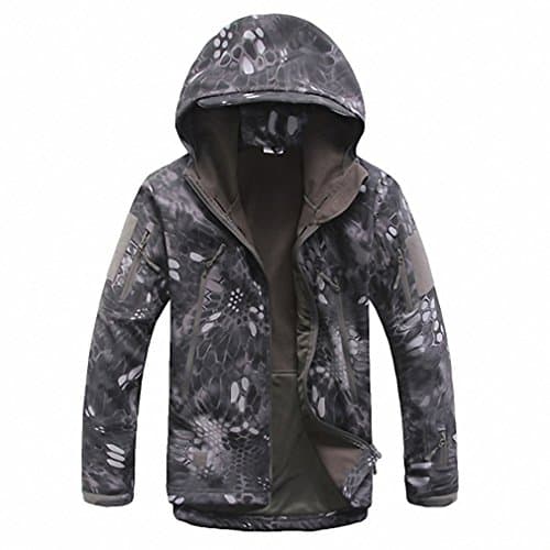 Men Jacket Lurker Shark Skin Soft Shell Waterproof Windproof Men windbreaker Jacket Coat Black Snake XL