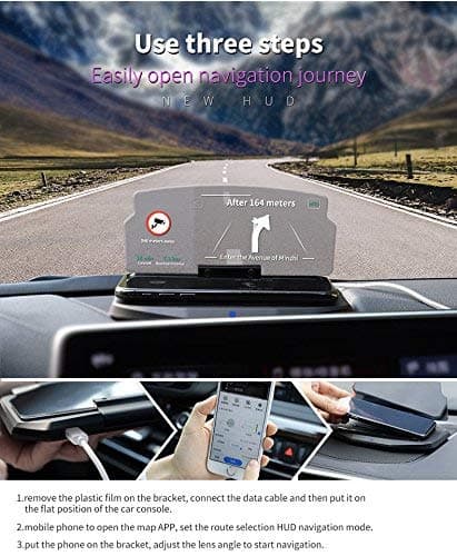 Vehicle Wireless Charging Navigation Support Type-C Wireless Charge Receiver HUD Mobile Header Display