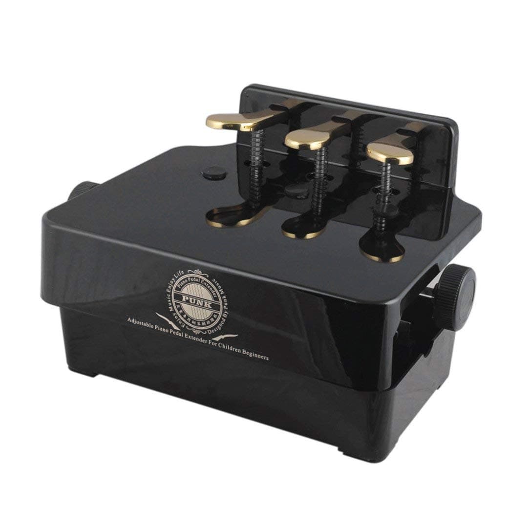 Monllack Piano Pedal Extender, Adjustable Height Assistant Bench Teaching Aid Accessory with 3 Pedal, for Children Kids Foot Stool Prop Height Assist