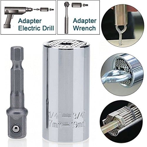 1/4"-3/4" 7-19mm Universal Socket Multi-Function Wrench Head Socket Repair Tool UNIVERSAL SOCKET END Bolt Hexagon Allen Torque Sleeve