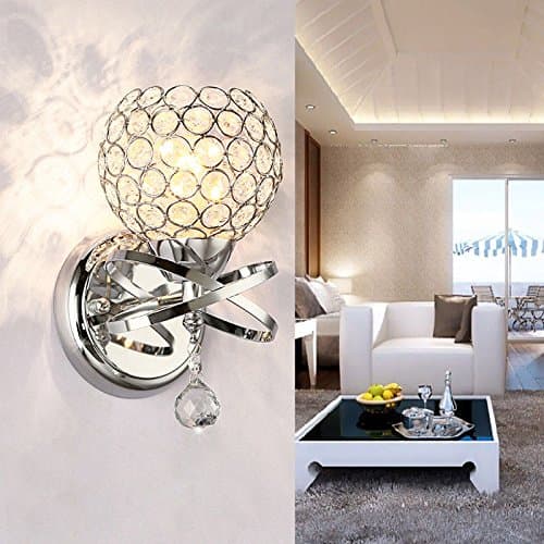 PanelTech Modern LED Crystal Wall Sconce One Light Wall Light Fixture Bedroom Hotel Indoor Decorative Lights Lamp