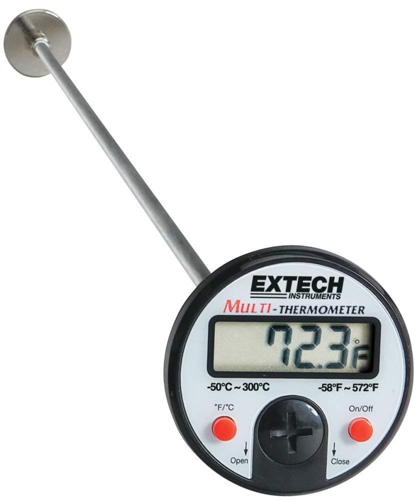 Extech 392052 Flat Surface Digital Thermometer with 5" Stainless Steel Shaft