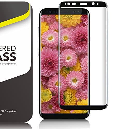 Linno Galaxy S8 Plus Screen Protector, 3D Curved Full Cover Edge to Edge Tempered Glass Protection Film for Samsung Galaxy S8 Plus Original Color Against Scratches 9H Superb HD Viewing (Black)