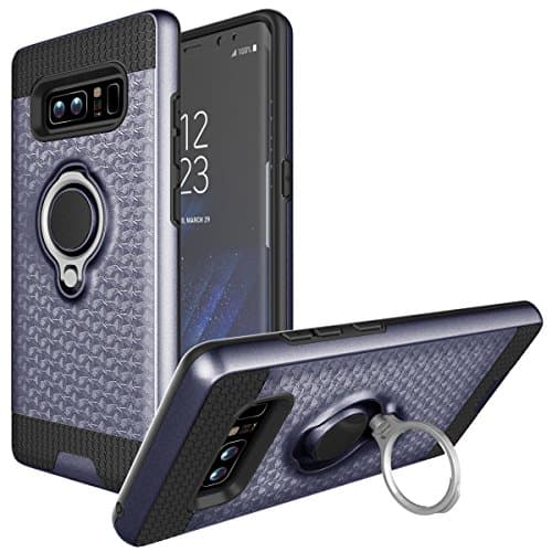Galaxy Note 8 Case, MOMOTECH Dual Layer Armor Hybrid Note 8 Case Kickstand with Ring Holder Impact Resistant Shockproof Bumper Heavy Duty Protection Defender Case for Samsung Galaxy Note 8 - Grey