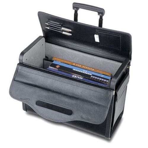 19" Rolling Catalog Pilot Case Wheeled Attache Briefcase Sample Lawyer Carry on