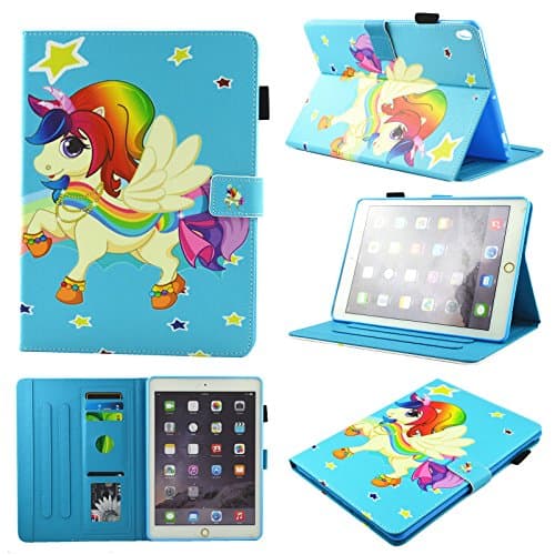 iPad Pro 10.5 Inch Case, Chgdss Premium PU Leather Cover [Corner Protection]Auto Wake/Sleep Multi-Angle Viewing Folio Stand Cover/Card Slots, for Apple iPad Pro 10.5 Inch (2017) Stars unicorn