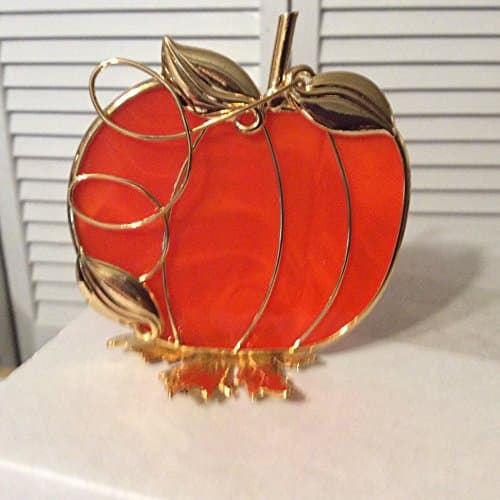 Stained Glass Pumpkin Shelf Sitter