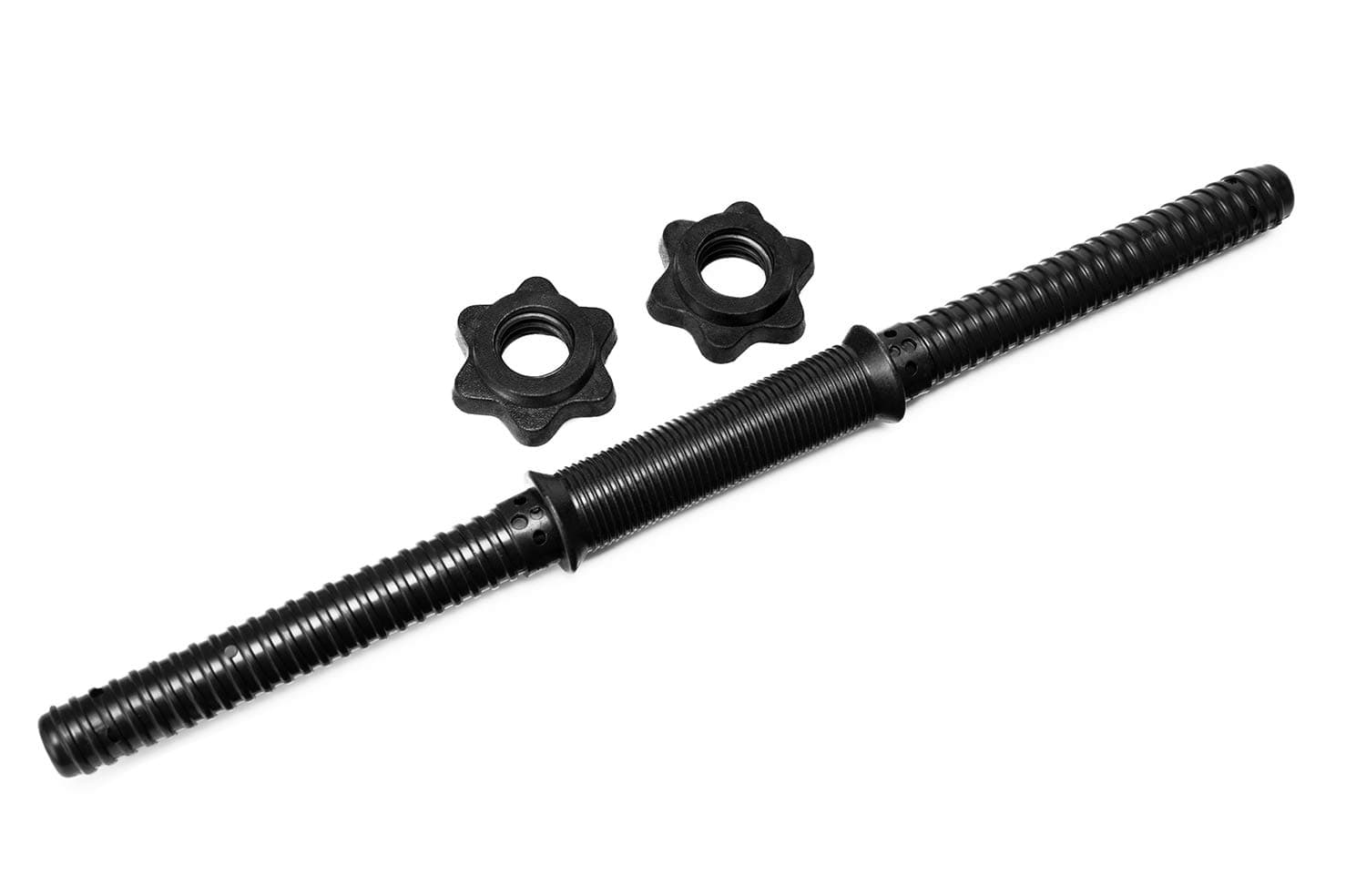 Hioffer 17.7"(45cm) Chrome Dumbbell Bars for Exercise with Spinlock Collars Weight Lifting Threaded Dumbbell Handle