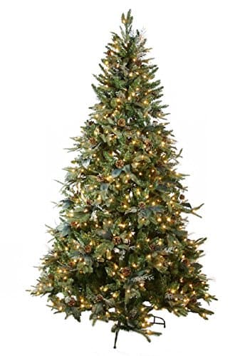 7.5ft Pre-Lit Christmas Tree with 500 Clear Mini Lights, Green River Spruce