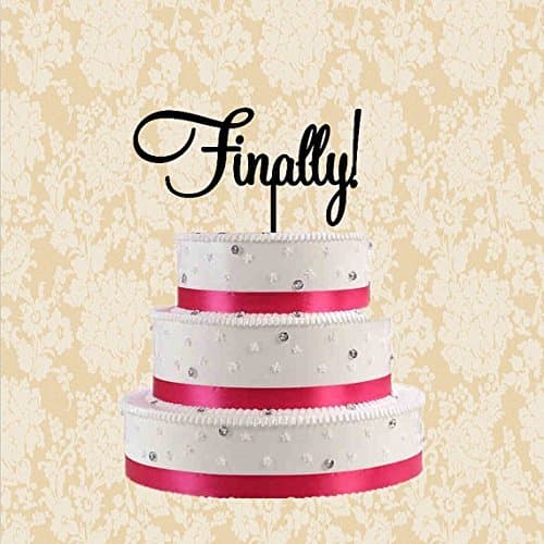 Finally wedding cake topper-custom script cake topper-rustic cake topper wedding-unique cake topper-nautical beach wedding cake topper