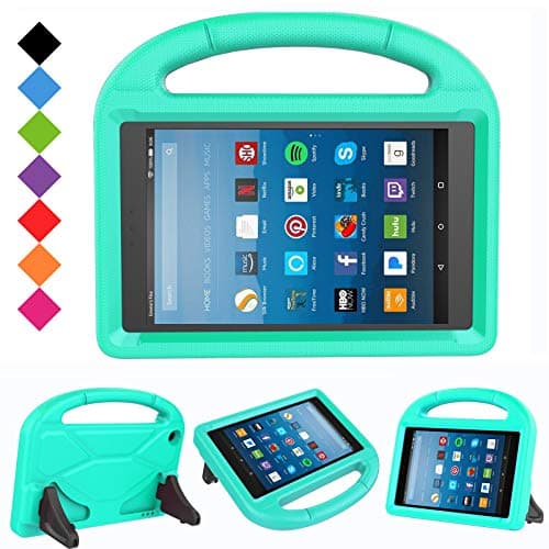 BFTOP All-New Fire HD 8 2018/2017 Case - Light Weight Shock Proof Kids Case Cover for All-New Fire HD 8 inch Tablet (8th Generation & 7th Generation, 2018 & 2017 Release), Turquoise