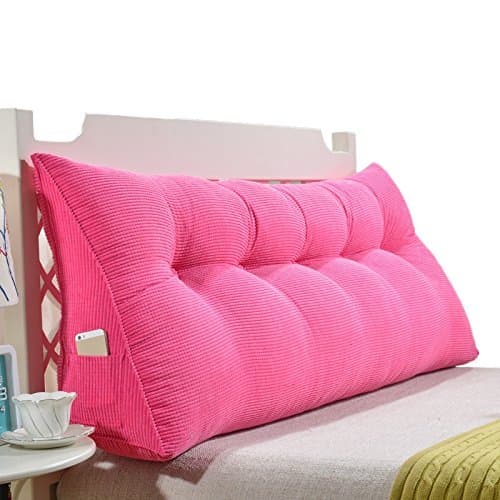 Der Fashion Pillow Triangular Bed Head Cushion, Double backrest Bed Pillow Lumbar Pillow Throw Pillows (Color : Pink, Size : 70CM)
