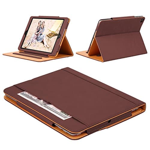 DUNNO iPad 2/3/4 Case Stand Folio Soft Leather Wallet Smart Cover Case Apple iPad 2 iPad 3 iPad 4th Gen with Retina Display (Brown)
