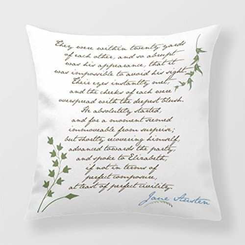 Yourway Rustic Chic Decor Jane Austen'S Pride &amp;Amp; Prejudice Quote #1 Cushion Cover