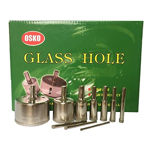 10 Pcs Diamond Drill Bit Set 3mm,4mm,5mm,6mm,8mm,10mm,12mm,18mm,32mm,50mm,Wet Use for Tiles, Glass,Granite,Ceramic,Porcelain,Bottles, - Lot 5 Diamond Coated Drills - Kitchen, Bathroom