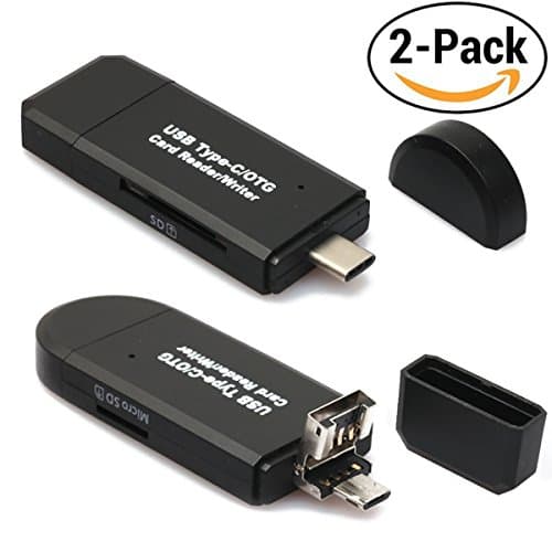 Two Card Readers, ashina USB Type C Card Reader 3 in 1 USB + Type C + Micro USB Combo to Slot TF SD Card Reader with OTG for Macbook Windows Computer Google Tablet Androida