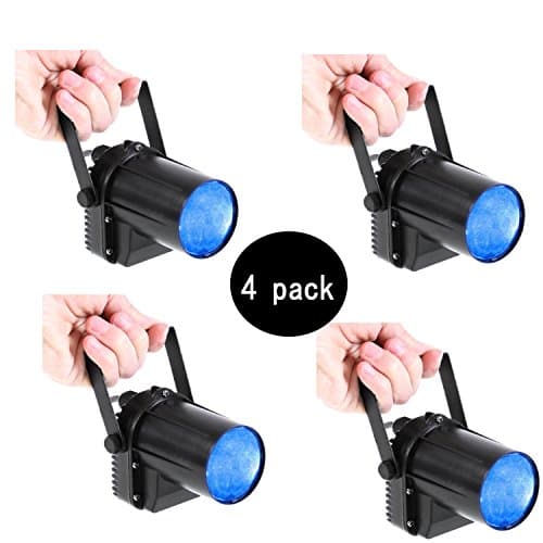 Sumger Mini Blue LED Beam Stage Light Spotlight Mount Pinspot Stage Projection DJ Effect Stage Lighting Lamp Single Beam Lighting for Wedding KTV Pub Party Ballroom Home Decorative Lights（4 pack）