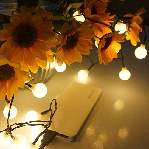 ACRATO LED Starry Light Strings, 20ft 50 Globe USB String lights for Party Holiday Outdoor and Indoor Party Supplies Decorative Warm White (Only light string included)