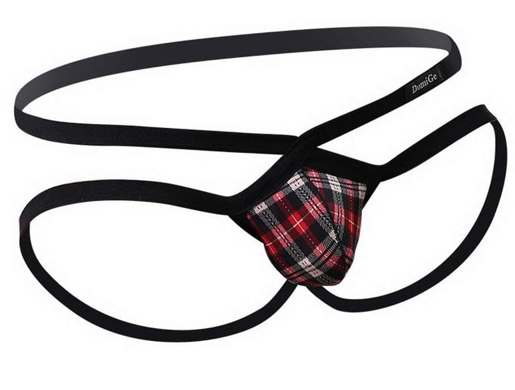 ZEGOO Men Bikini G-Strings Thongs Open Back Jockstrap Buttock Lattice Bulge Pouch Underwear