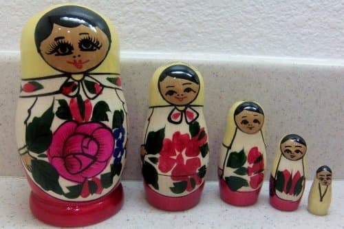 African-American Nesting doll 5 pcs / 4.5 in sem-5blk
