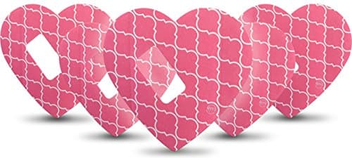 5 Heart CGM Guards- Dexcom tape, adhesive patch,long lasting, biocompatable, waterproof,stays on for 1-4 weeks. For managing type 1 and type 2 diabetes.