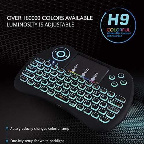 Yidartono Mini Wireless 2.4Ghz Keyboard Mouse Remote Backlit For Raspberry Pi PC Android