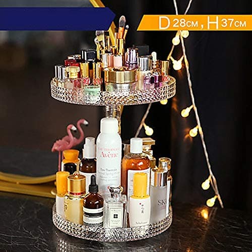 Rotating Makeup Organizer Multifunctional Adjustable 360 Degree Rotation Transparent Makeup Organizer Detachable Desktop Cosmeticsbox