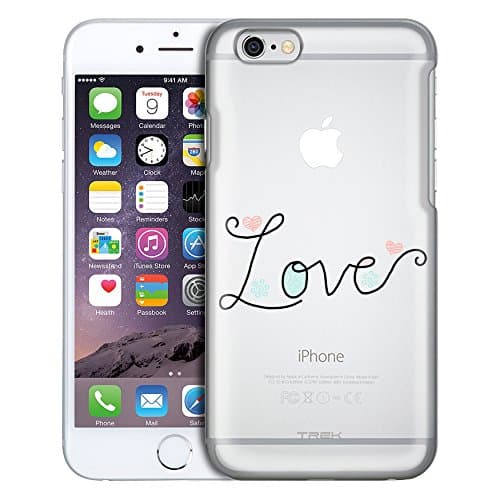 Apple iPhone 6 Case, Slim Fit Snap On Cover by Trek Doodle Love - Black Clear Case