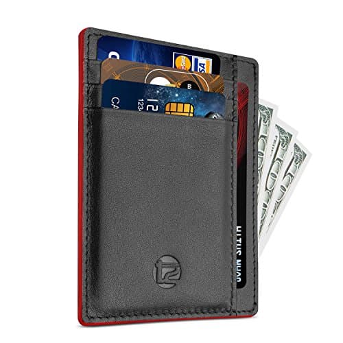 Wallets for Men Rfid Blocking Wallet Top Grain Cow Hide Leather Durable(Black)