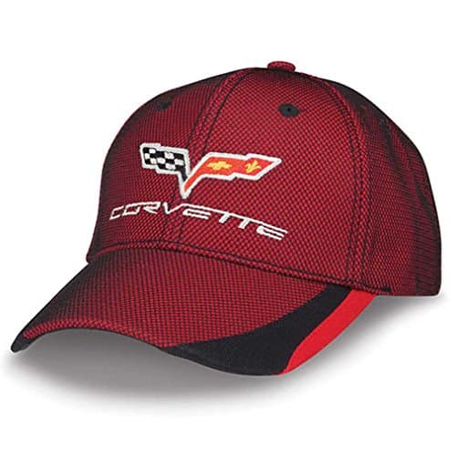 Black & Red Pique Mesh C6 Corvette Cap
