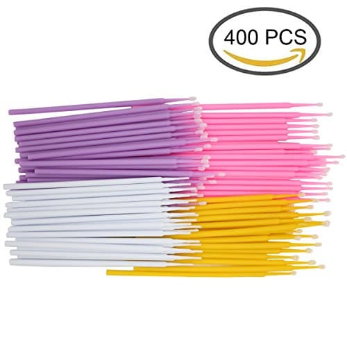 4 Sizes Disposable Micro Applicators Brush for Makeup and Personal Care (400 PCS include 1.2/1.5/2.0/2.5 mm )