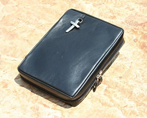 Genuine Leather Bible Cover, Black, Extra Large