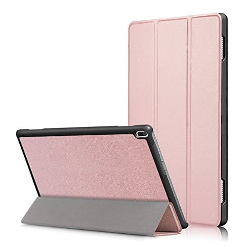 Lenovo Tab4 10 Case, [SlimShell] Tri-floding Hard Armor Case PU Leather Rotating Cover with Flip Folio Case with Auto Sleep/Wake Up Shell for Lenovo Tab4 10" Tablet 2017 Release (Rose gold)