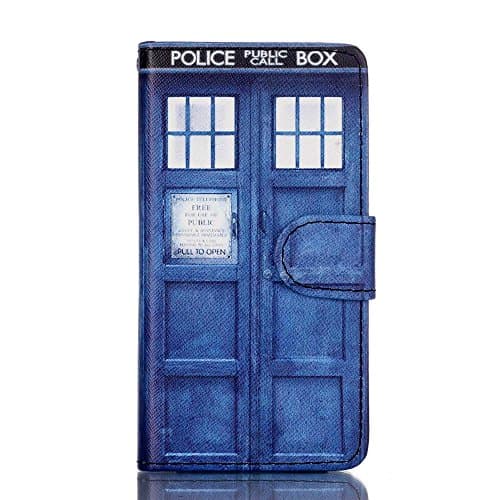 Iphone 7 Plus Wallet Case,Iphone 7 Plus Case - Tardis Blue Police Call Box Pattern PU Leather Wallet Case Stand Cover with Card Slots for Apple iphone 7 Plus