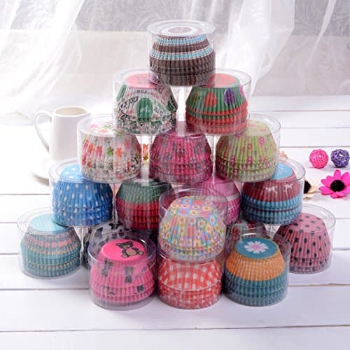 100pcs Random 22 Designs Paper Cupcake Liners Baking Cup Muffin Cases Cake Tools