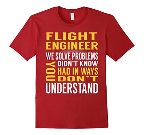 Mens Flight Engineer Solve Problems TShirt Medium Cranberry