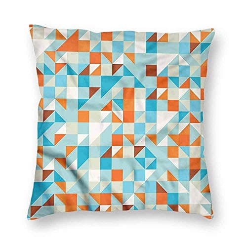 clayii Abstract Triangle Pattern Throw Pillow Squares Checkered Home Decorative 18x18 Inch