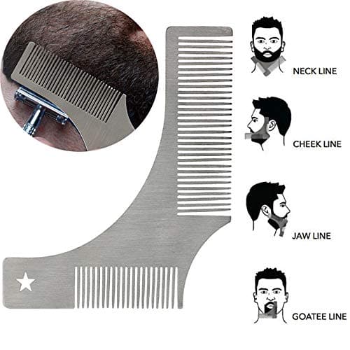 Beard Shaping Tool with Inbuilt Comb for Perfect Line up & Edging Works with Any Beard Razor Electric Trimmers or Clippers Beard Shaping Tool & Styling Template