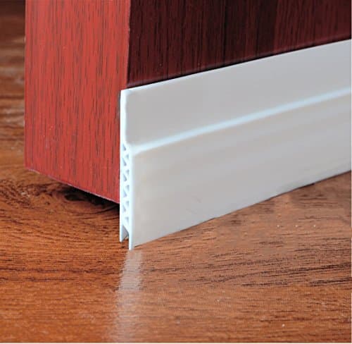 Under Door Seal Draft Stopper 1 1/8" Width x 36 1/2" Length Weather Stripping White