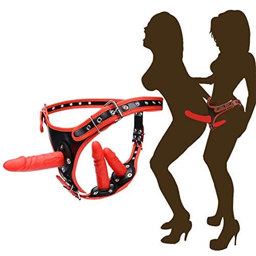 OJumer Women Adjustable Strap on Harness Belt with Three Removable Heads for Women Couples