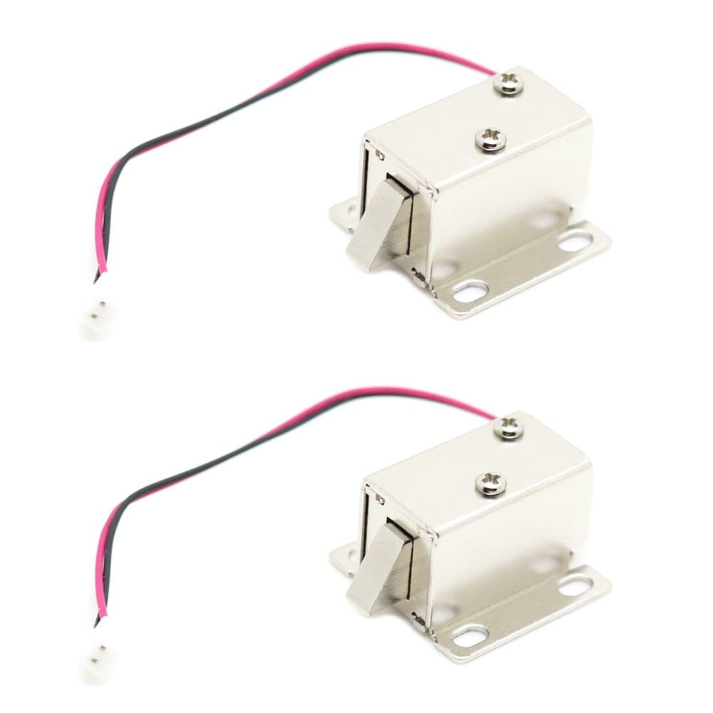 Mini Small DC 5V/DC 6V Solenoid Lock Electromagnetic Electric Control Lock Cabinet Drawer Lock DIY Project(2pcs/Pack)