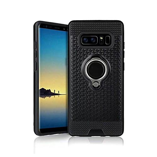 Samsung Note 8 Case ,Luhuanx Note 8 Protective Rugged Armor Case with 360 Degrees Ring Holder Dual Layer Anti Drop Scratch Phone Defender note 8 case,Galaxy Note 8 Case (Black)