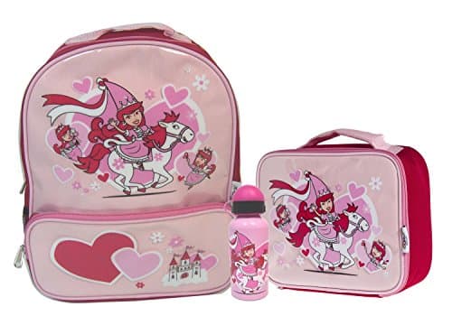Bugzz Kids Stuff Children's School Bag Set - Backpack - Lunch Bag and Drinks Bottle (Princess)